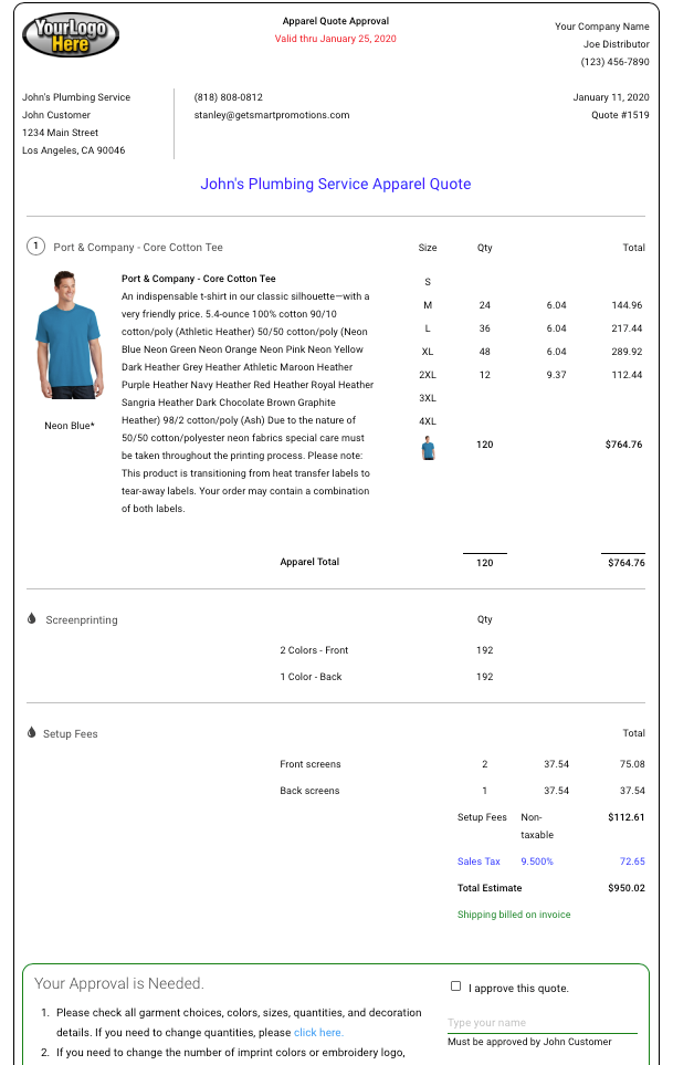 Your client line by line order approval